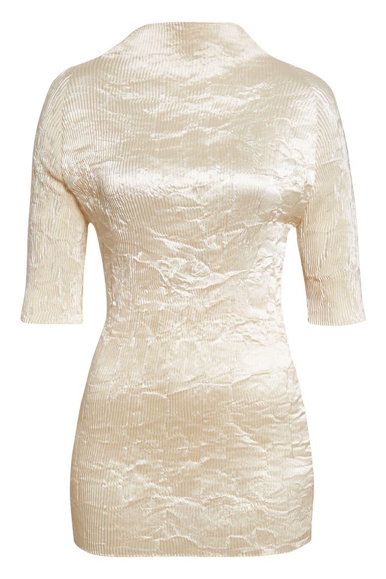 Dahlia Crinkled Pleated Top, Alternate, color, CREAM