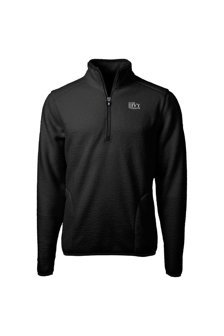 Men's Cutter & Buck  Black Ivy League Cascade Eco Sherpa Fleece Quarter-Zip Jacket, Alternate, color, Black
