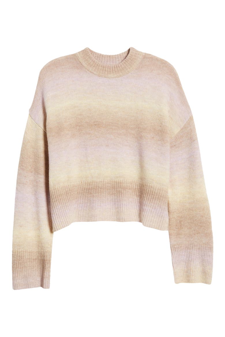 Ombré Mock Neck Sweater, Alternate, color, SAFARI DETAIL OMBRE