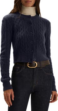 Favorite Daughter The Eleanor Merino Wool & Cashmere Blend Crop Cardigan