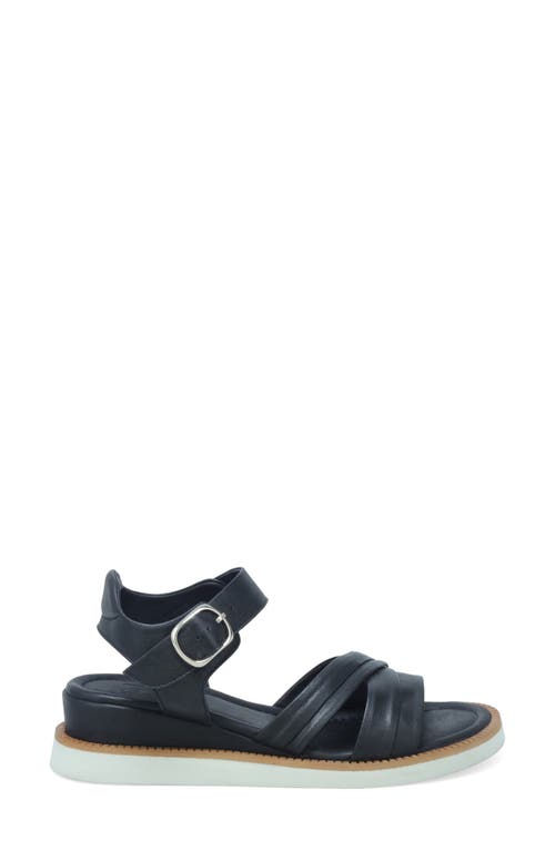 Miz Mooz Emelina Ankle Strap Platform Wedge Sandal In Black