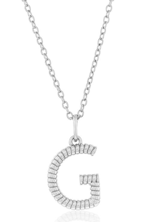 Croissant Initial Pendant Necklace
