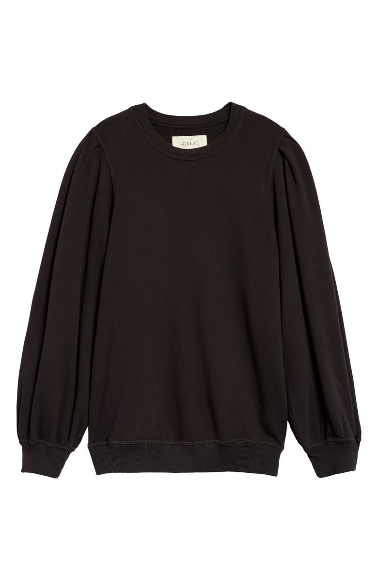 THE GREAT. The Pleat Sleeve Sweatshirt, Main, color,