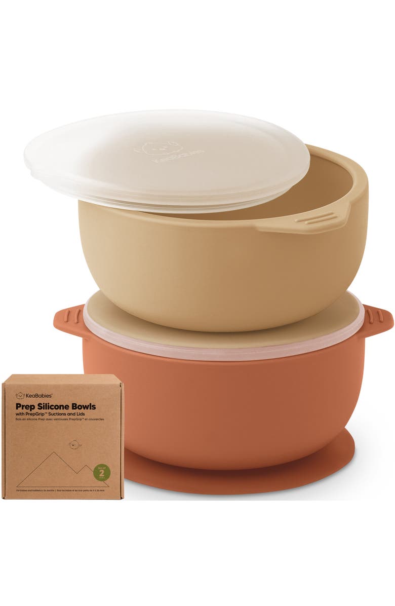 KeaBabies 2-Pack Silicone Suction Bowls, Main, color, Terracotta