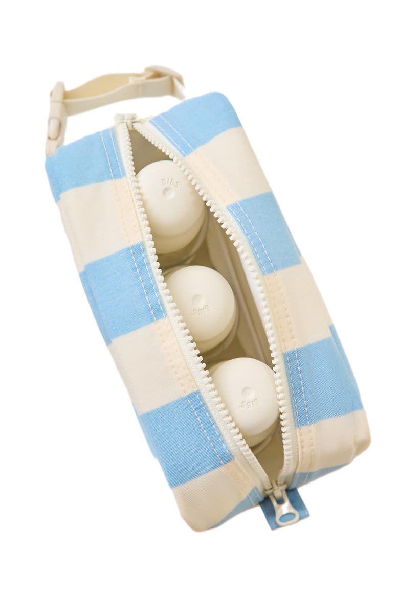 Mini Cooler Bag, Alternate, color, Blue Wide Stripe