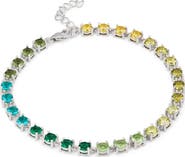 SAVVY CIE JEWELS Sterling Silver Ombre Cubic Zirconia Bracelet