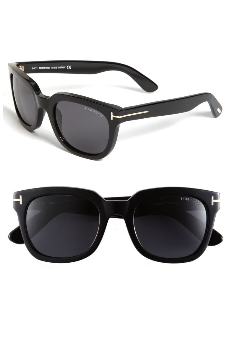 'Campbell' 53mm Sunglasses, Main, color, SHINY BLACK