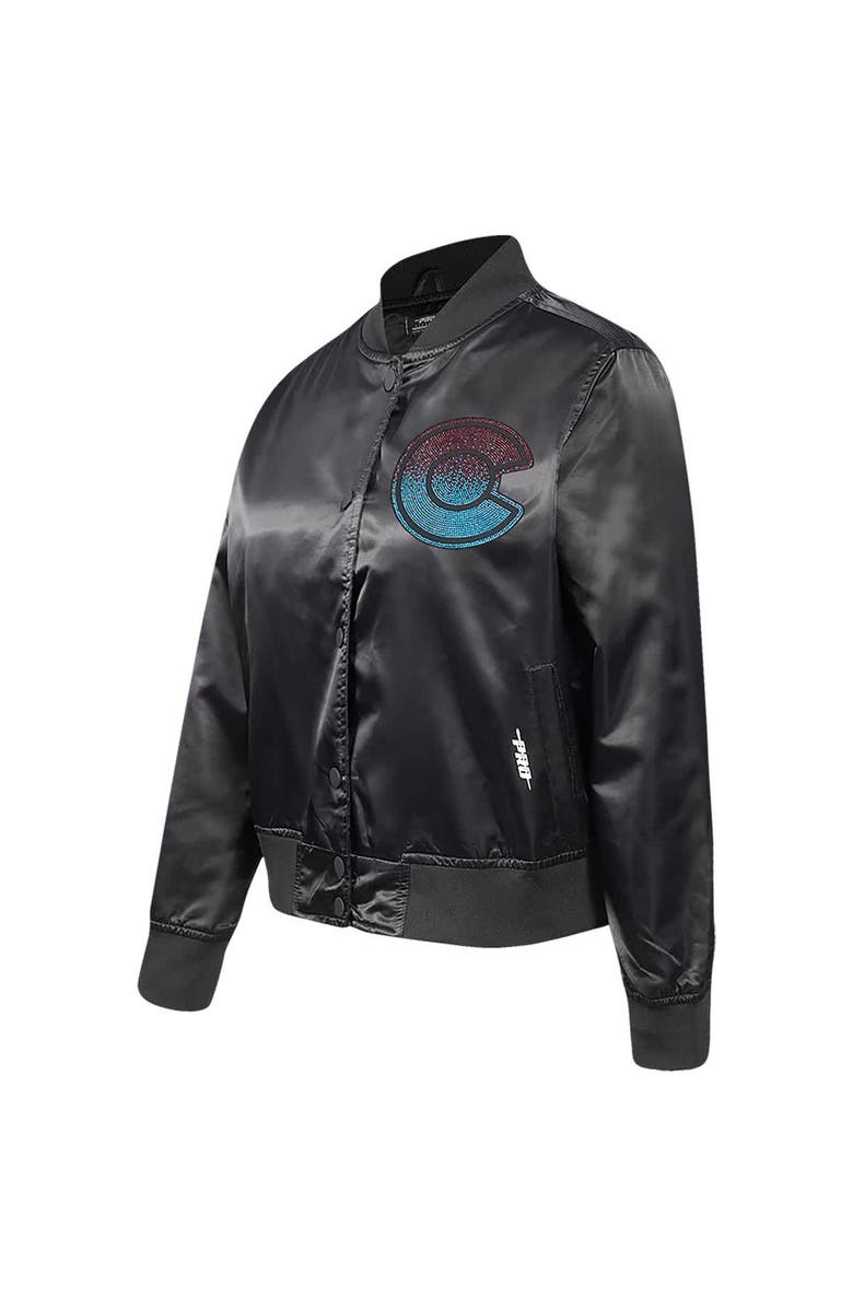 PRO STANDARD Women's Pro Standard Black Colorado Avalanche Rhinestone Jewels Satin Full-Snap Jacket, Alternate, color, Black