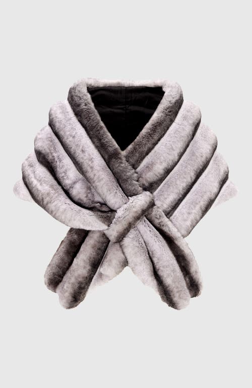 Lyla Grant Fur-free Chinchilla (faux Fur) Horizontal Stole In Gray