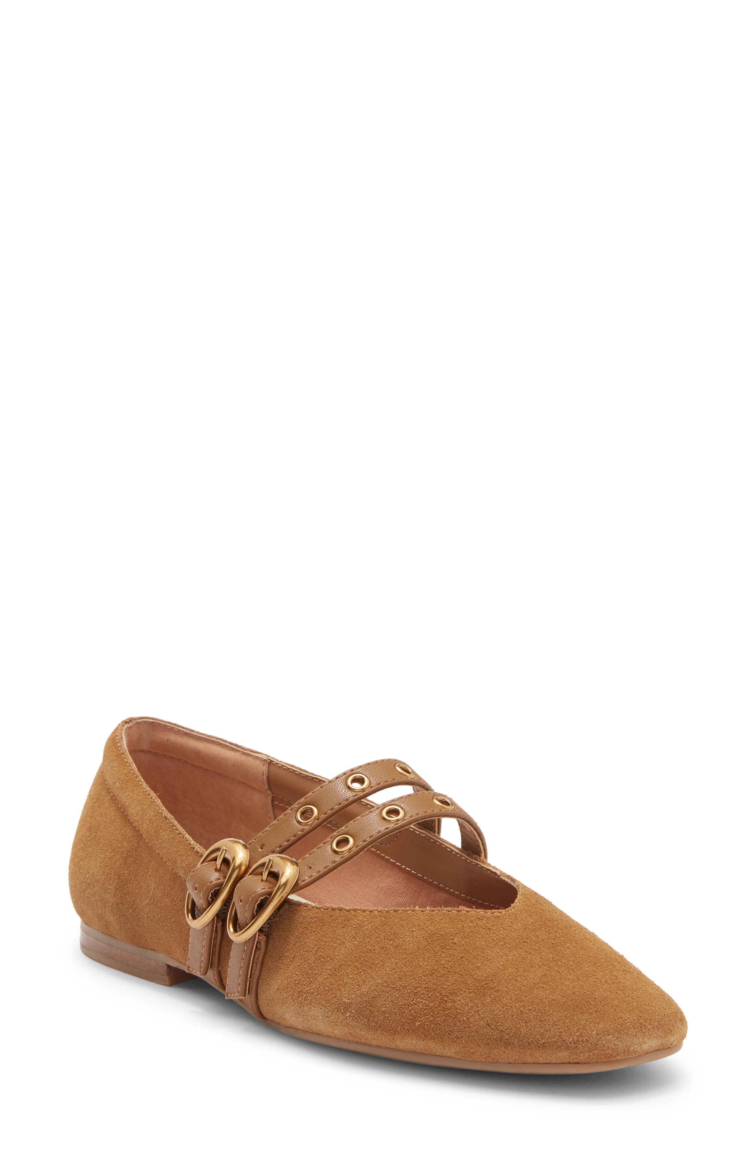 Alenia Grommet Mary Jane Flat, Alternate, color, COGNAC