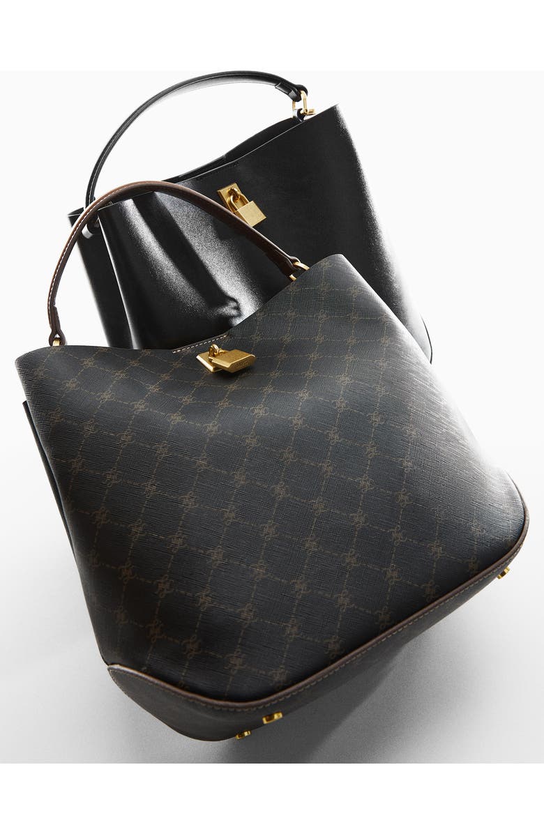 MANGO Monogram Faux Leather Shoulder Bag, Alternate, color,