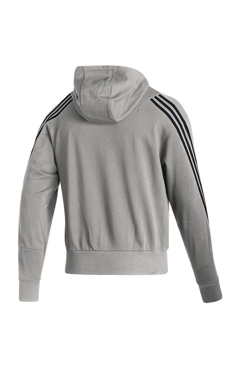 adidas Men's adidas Heathered Gray Columbus Blue Jackets Fashion Full-Zip Hoodie, Alternate, color, 