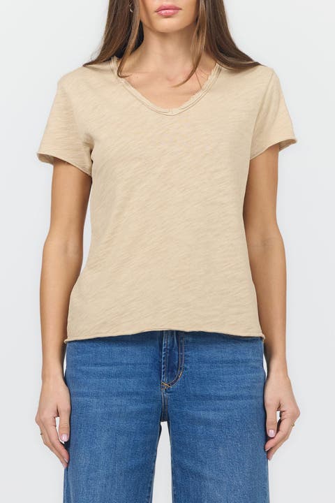 Vanya V-neck Slub Knit T-shirt