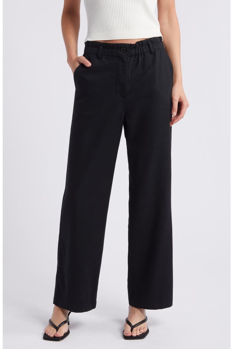 Lira High Waist Wide Leg Pants, Main, color, BLACK