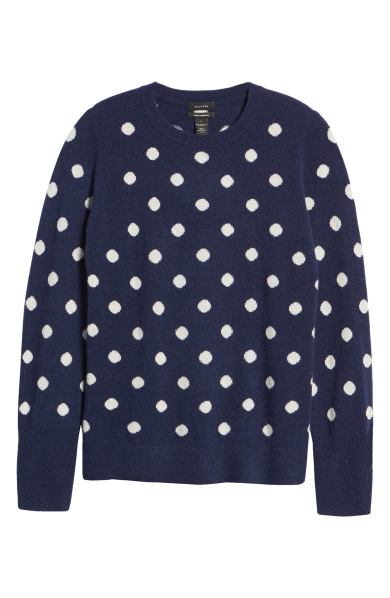 Halogen<sup>®</sup> Dot Crewneck Cashmere Sweater, Alternate, color,