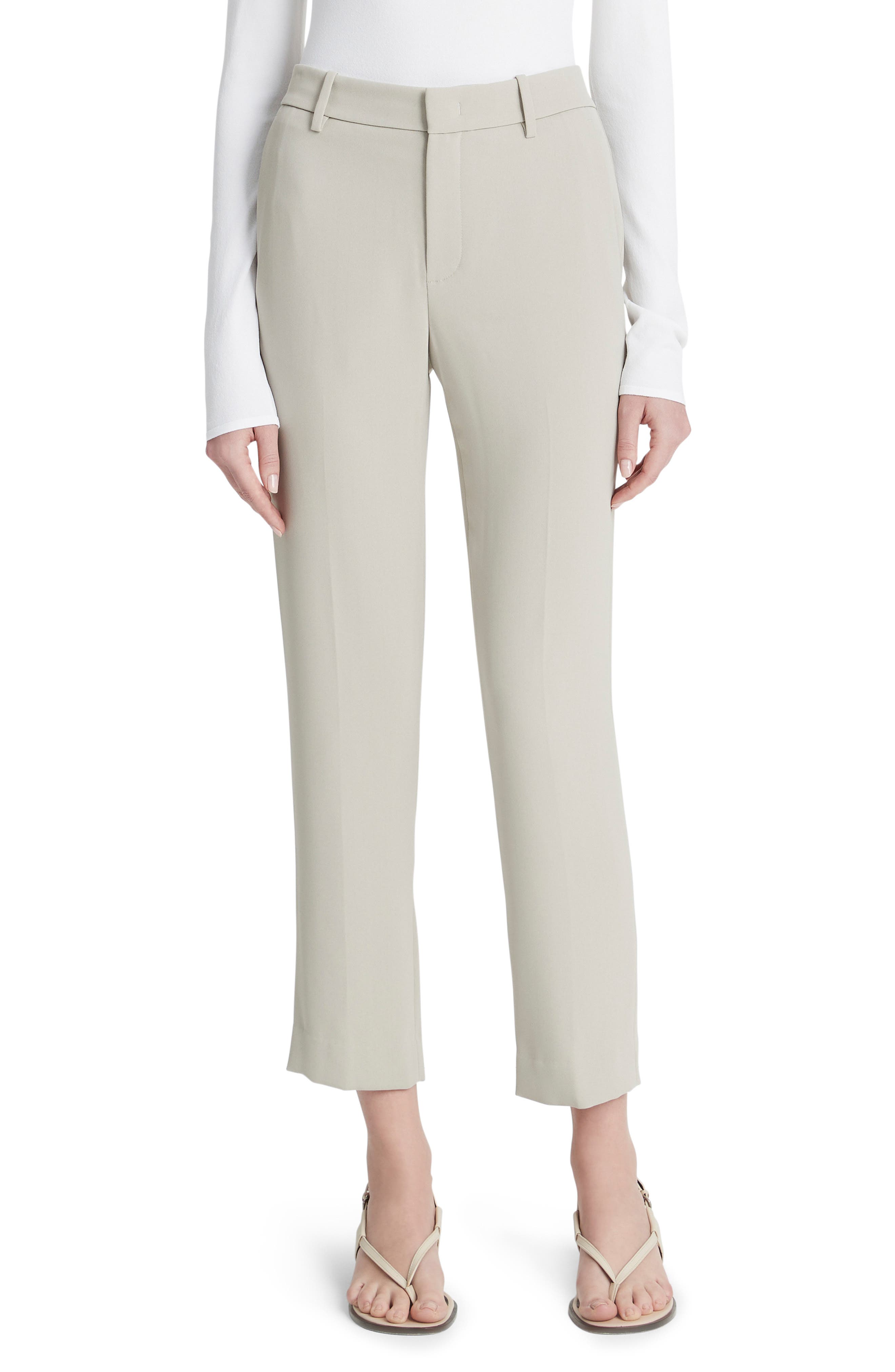 Vince Tailored Straight Leg Crepe Pants