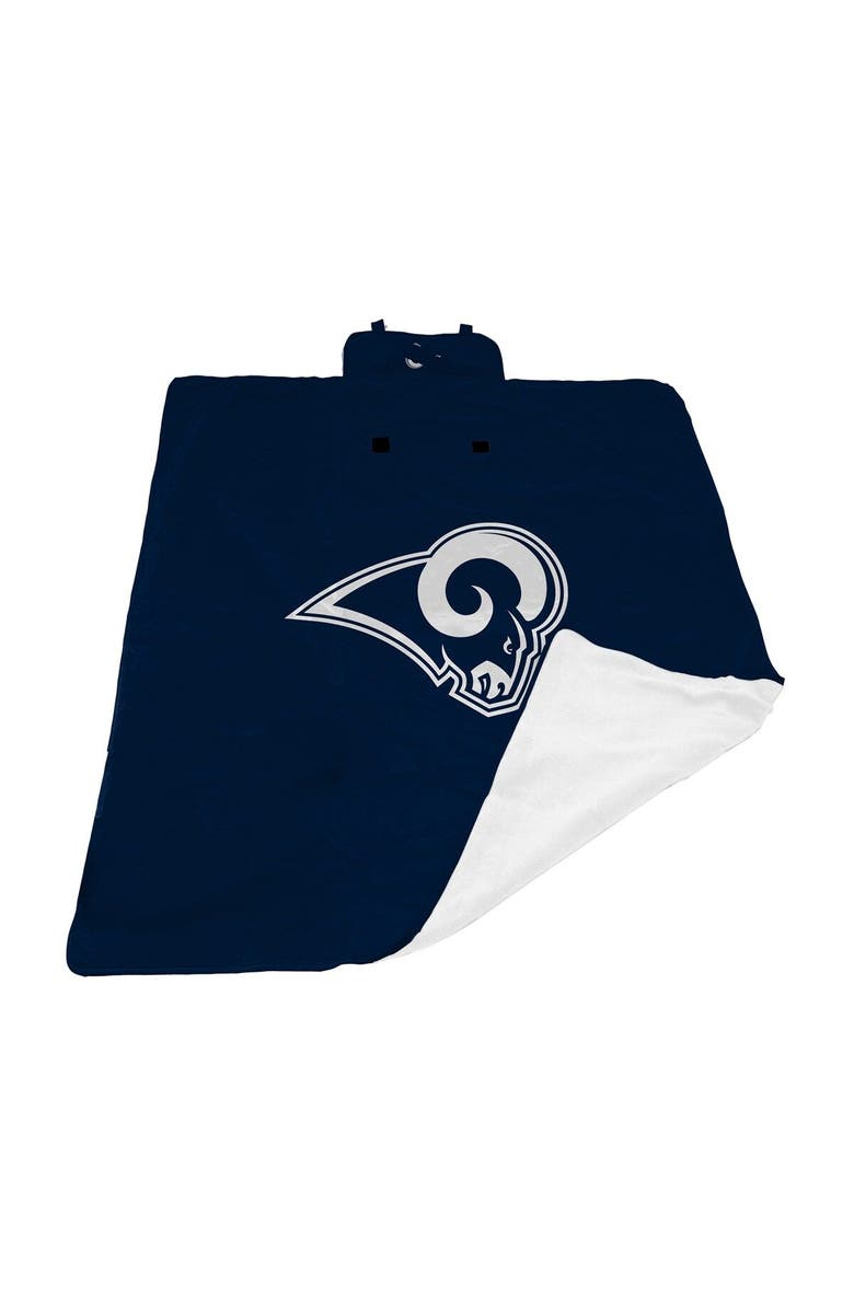 LOGO BRANDS Navy Los Angeles Rams 60'' x 80'' All-Weather XL Outdoor Blanket, Main, color, Navy