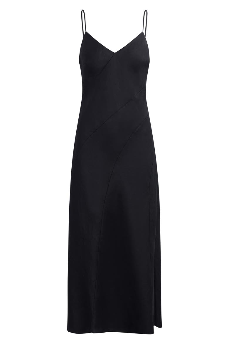 The Josette Linen Slipdress, Alternate, color, BLACK