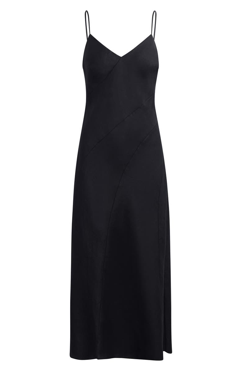 Favorite Daughter The Josette Linen Slipdress, Alternate, color, Black