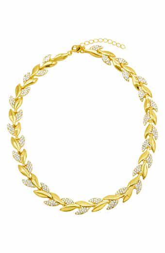Adornia Crystal Leaf Necklace