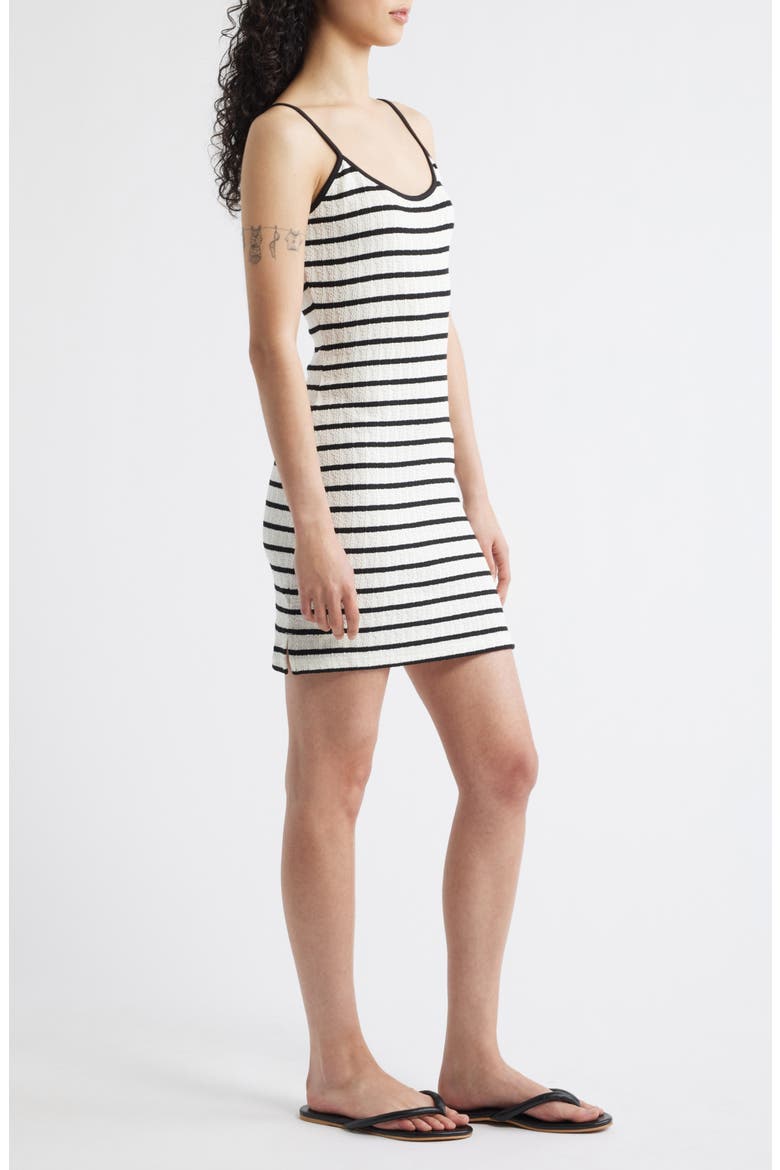 Bobby Stripe Sleeveless Minidress, Alternate, color, BLACK/ OFF WHITE