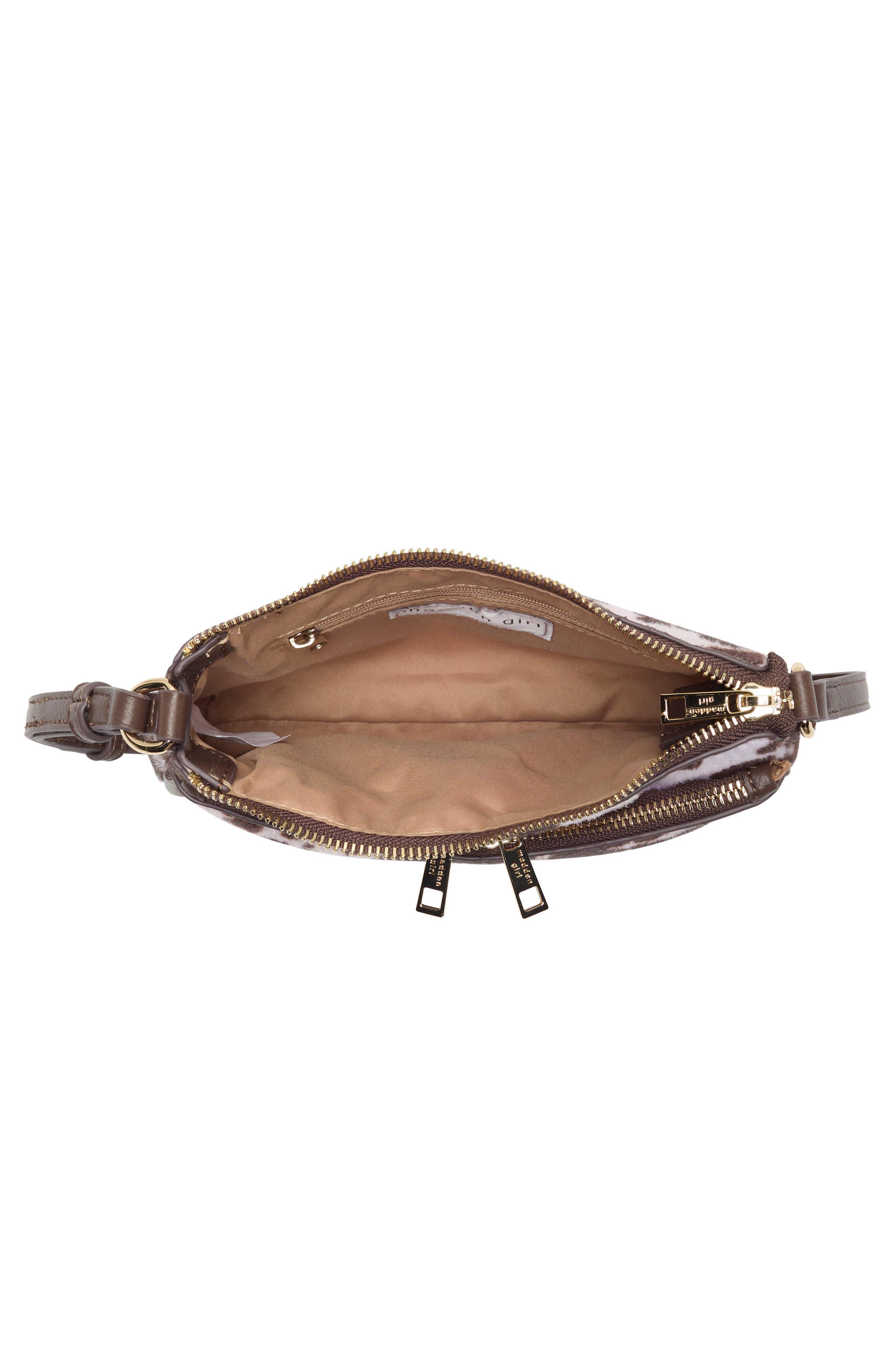 Faux Calf Hair Shoulder Bag, Alternate, color, BROWN COW