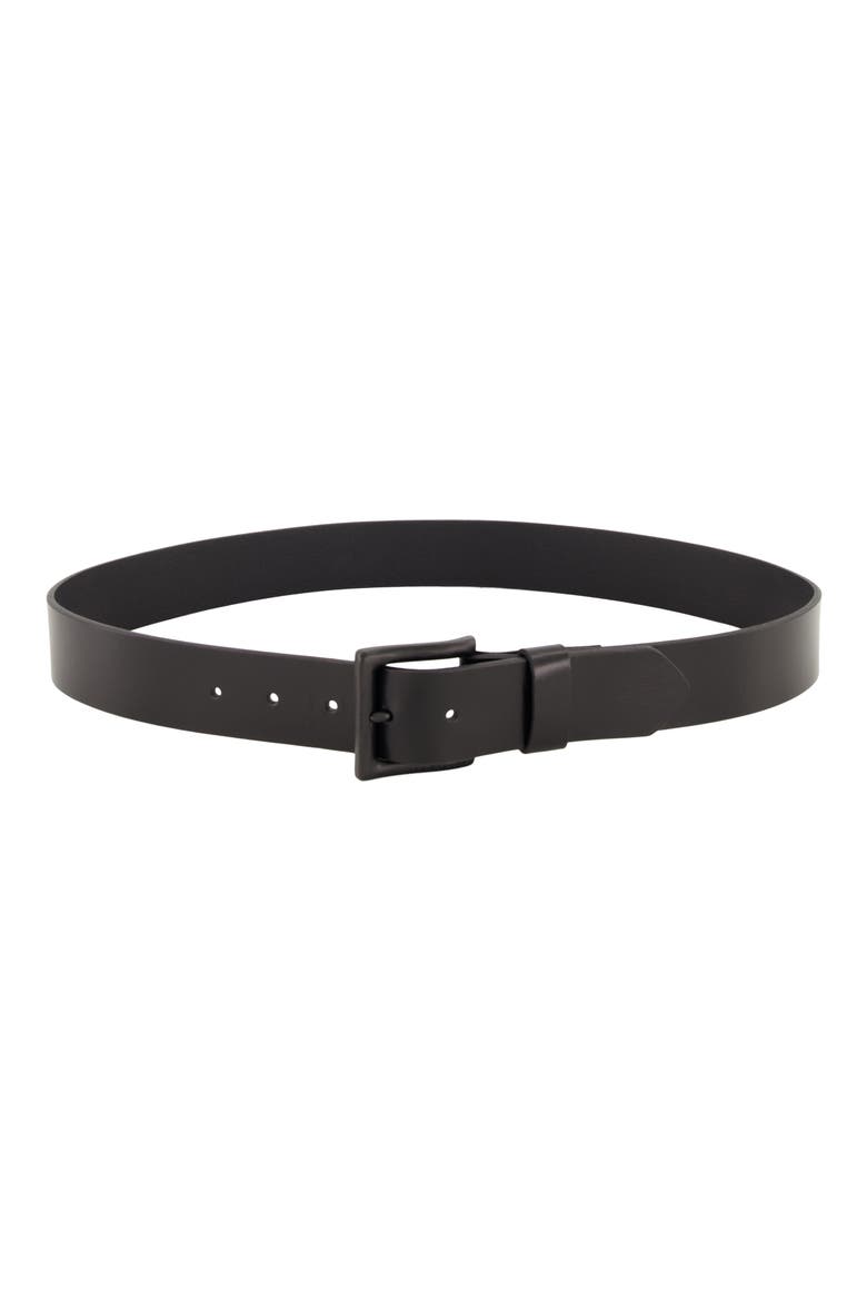 Solid Leather Belt, Main, color, BLACK
