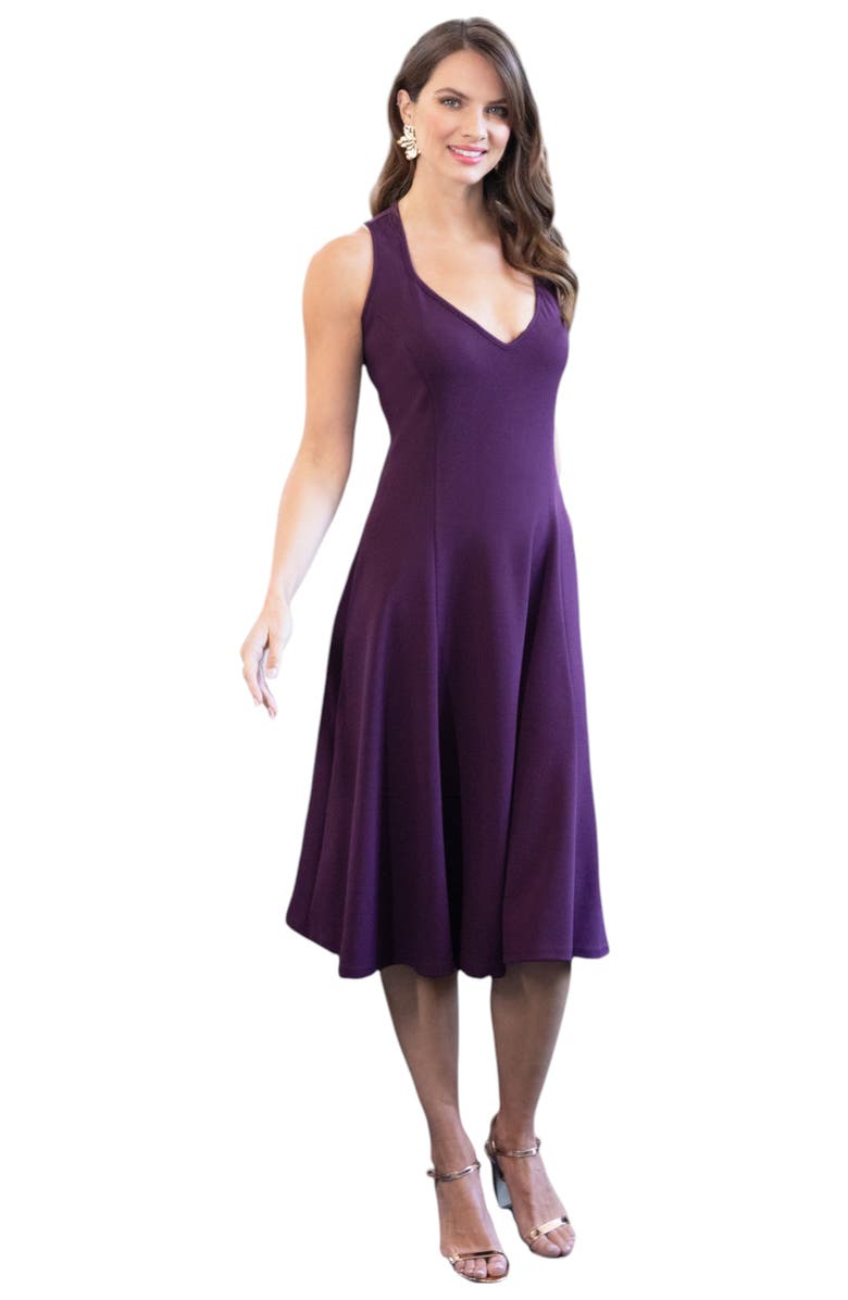 HotSquash London Clothing Sleeveless A-Line Dress, Main, color, Damson