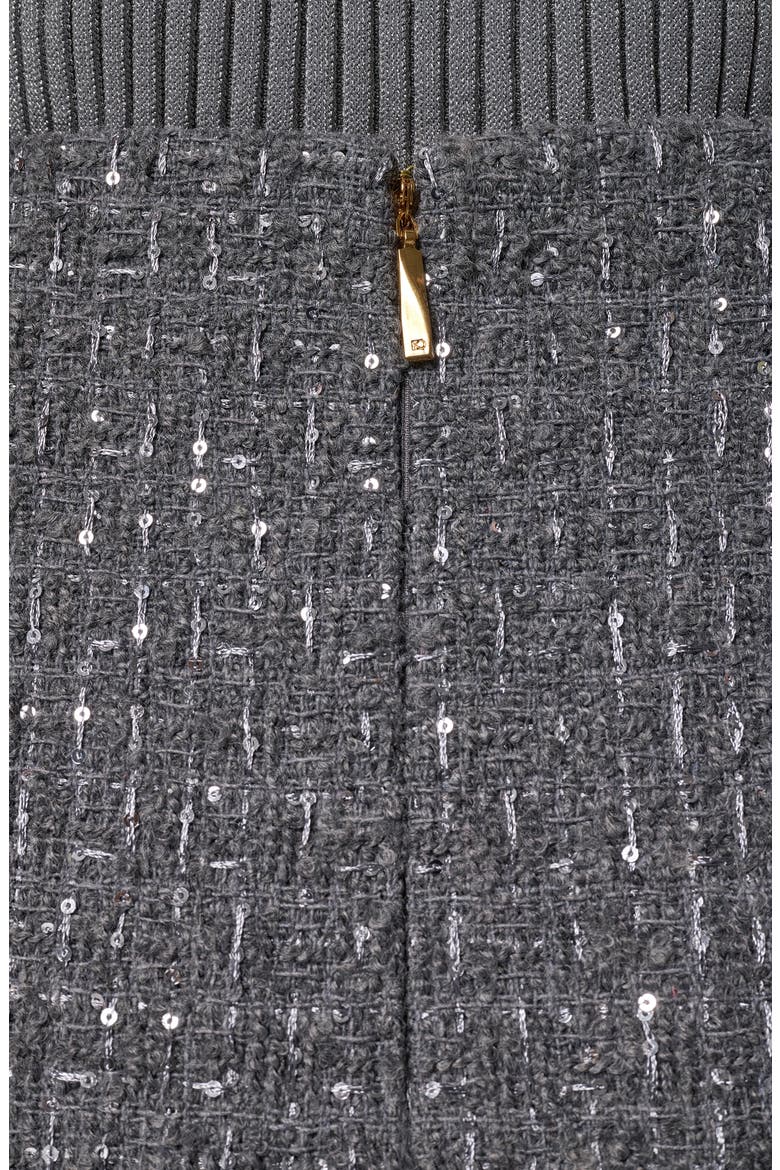 Metallic Tweed Pencil Skirt, Alternate, color, MEDIUM CHARCOAL