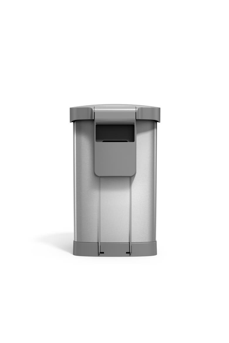 45L semi-round step can with liner pocket, brushed stainless steel, Alternate, color, Brushed