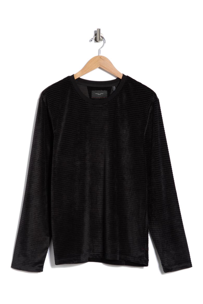 Textured Crewneck Sweatshirt, Alternate, color, BLACK
