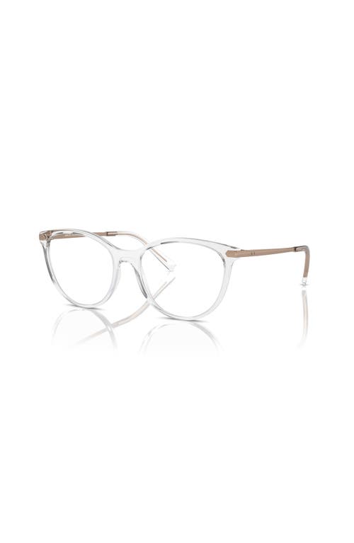 Armani Exchange 53mm Cat Eye Optical Glasses In Metallic