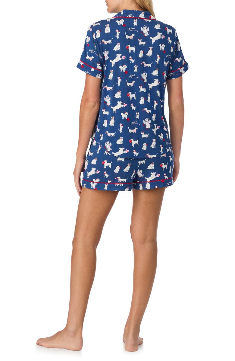 Kate Spade New York print short pajamas, Alternate, color, Dark Blue Print