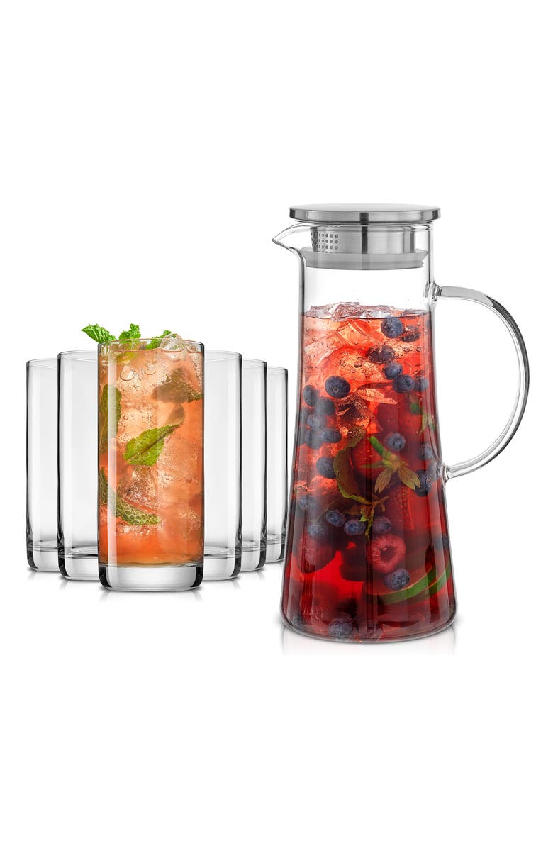 JoyJolt Glass Pitcher and Highball Glass Set, Main, color, 