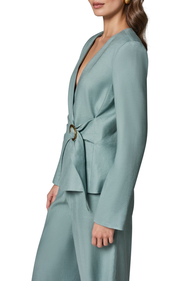 Donna Karan New York Linen Blend Wrap Jacket, Alternate, color, Waterlily
