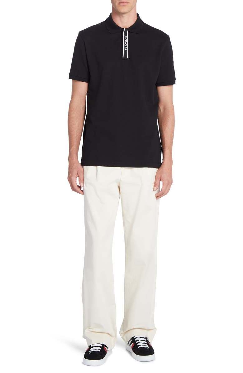 Moncler Short Sleeve Cotton Polo, Alternate, color,