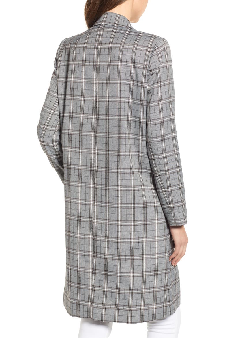 Longline Glen Plaid Blazer, Alternate, color, BLACK TAN PLAID