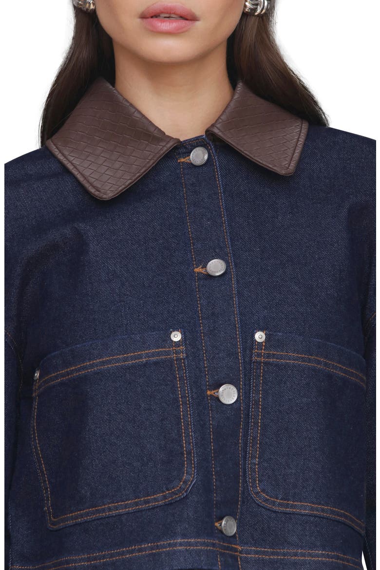 Crop Denim Jacket, Alternate, color, RINSE/CHOCOLATE
