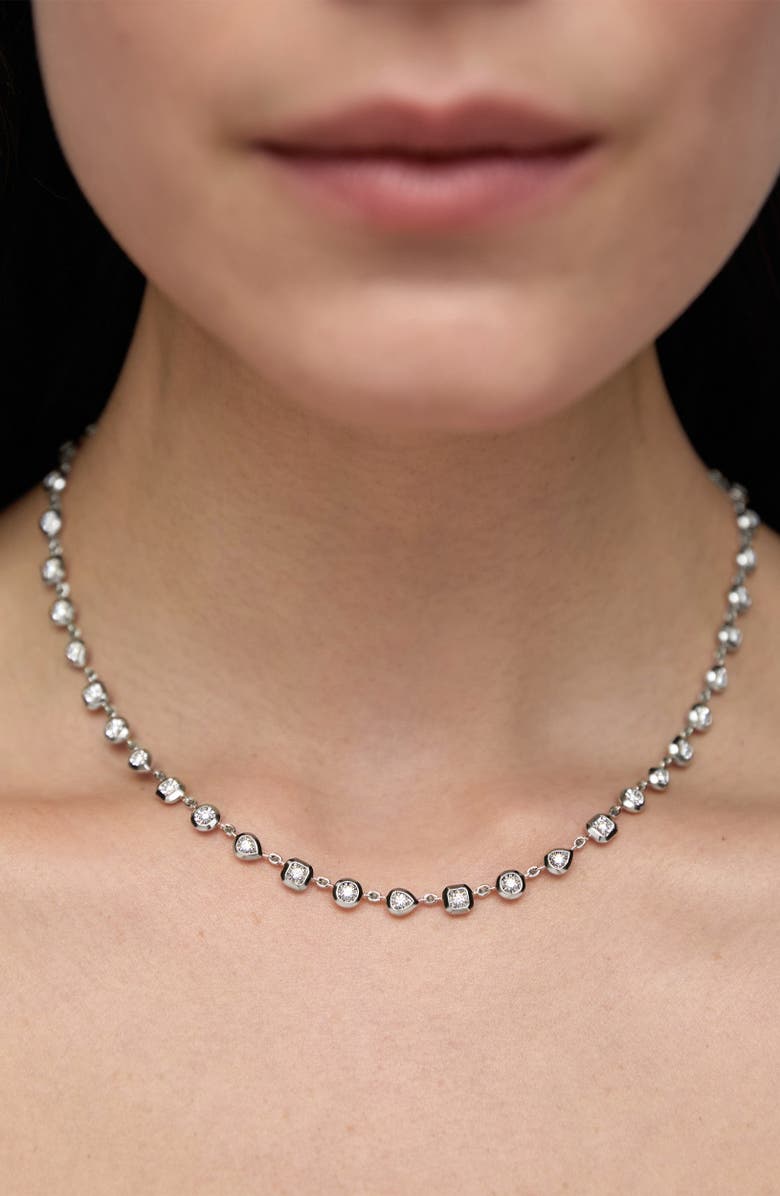 Monica Vinader Lab Grown Diamond Bezel Necklace, Alternate, color, Sterling Silver/ Lab Diamond