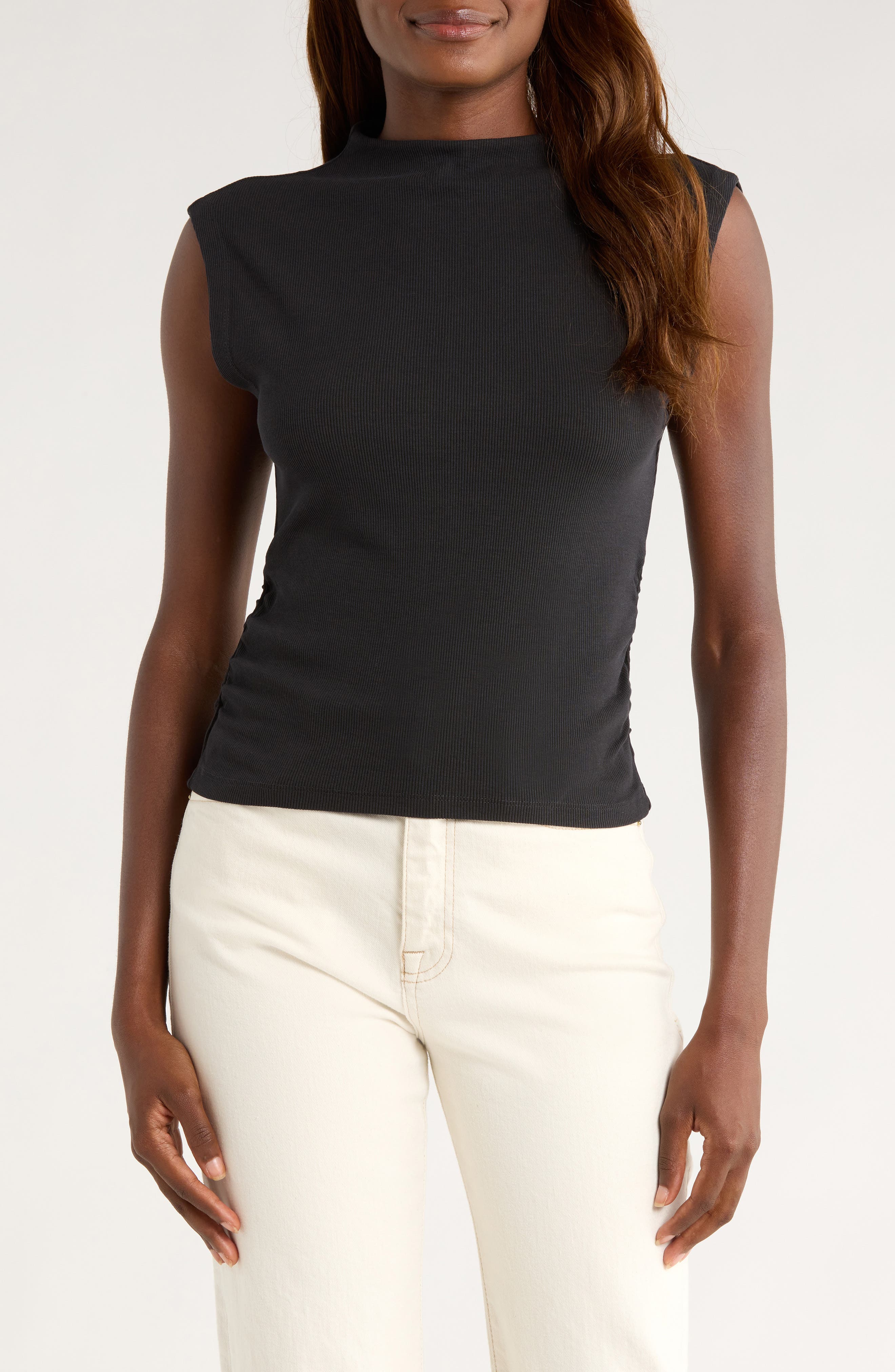 Marine Layer Lexi Rib Mock Neck Top