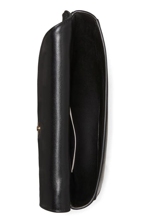 Kate Spade New York The Spade Fine Grain Leather Shoulder Bag In Black