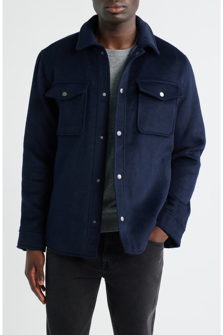 Wool Blend Shirt Jacket, Main, color, NAVY STILL