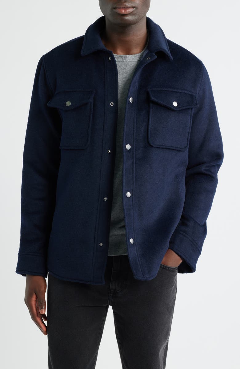 Nordstrom Wool Blend Shirt Jacket, Main, color, Navy Still