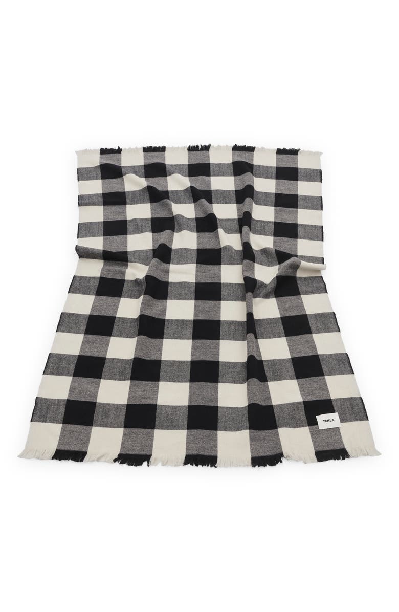 Tekla Gingham Merino Wool Throw Blanket, Alternate, color,