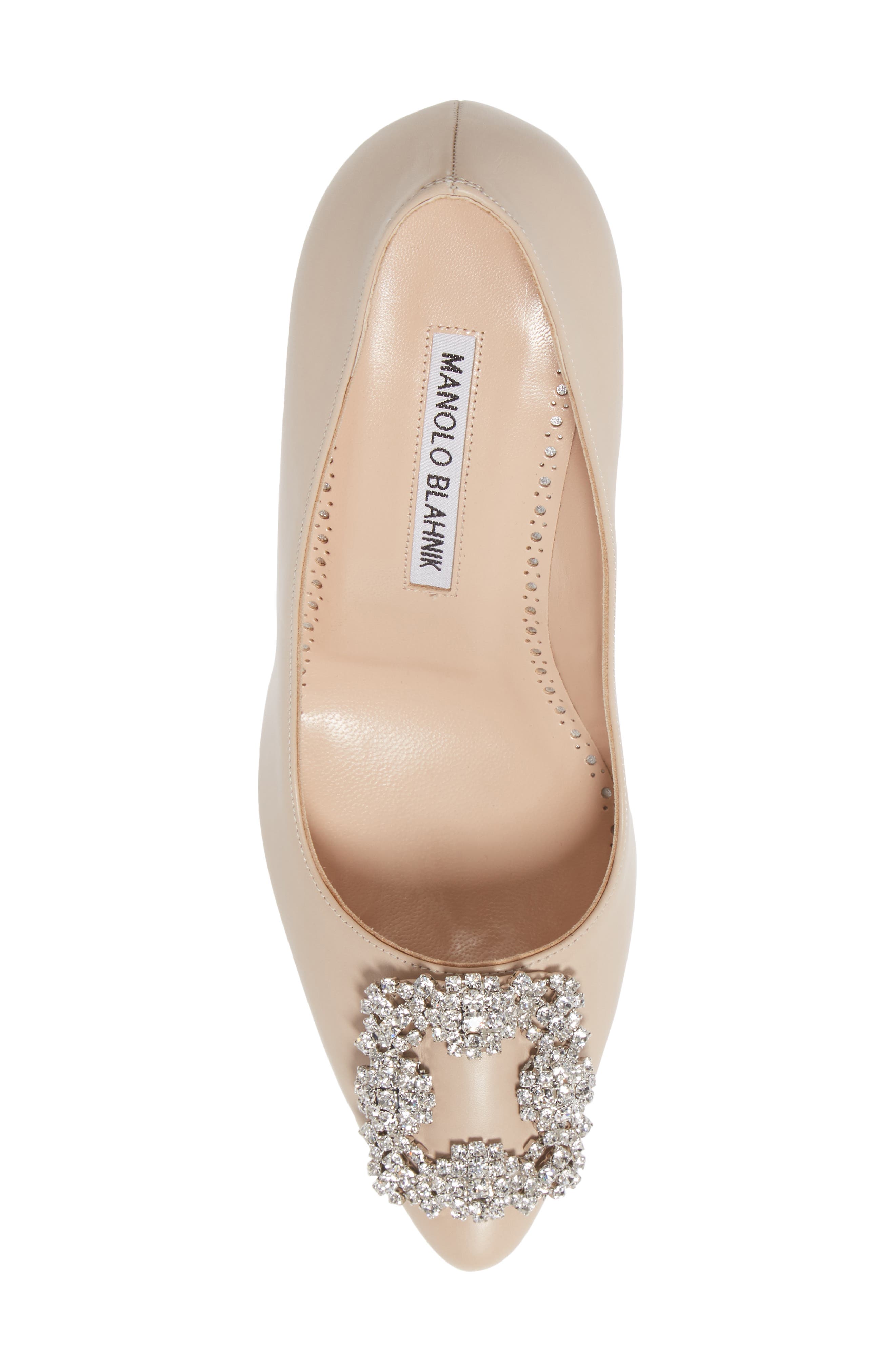 Hangisi Crystal Buckle Pump, Alternate, color, NUDE