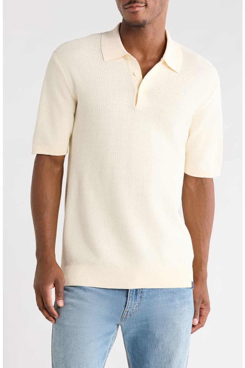 Structured Cotton Knit Polo, Main, color, LIGHT BEIGE