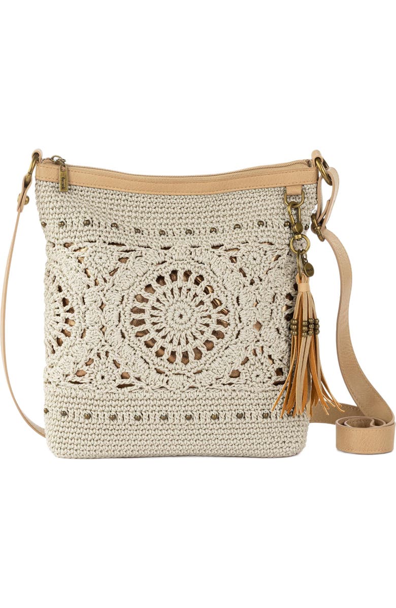 The Sak Lucia Crossbody Leather Bag, Main, color, Natural Medallion