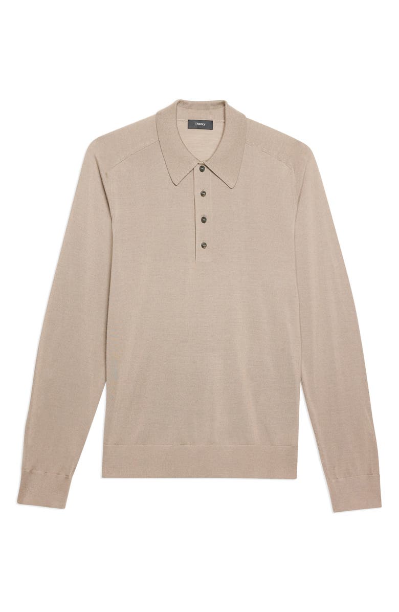 Theory Long Sleeve Wool Polo, Alternate, color,