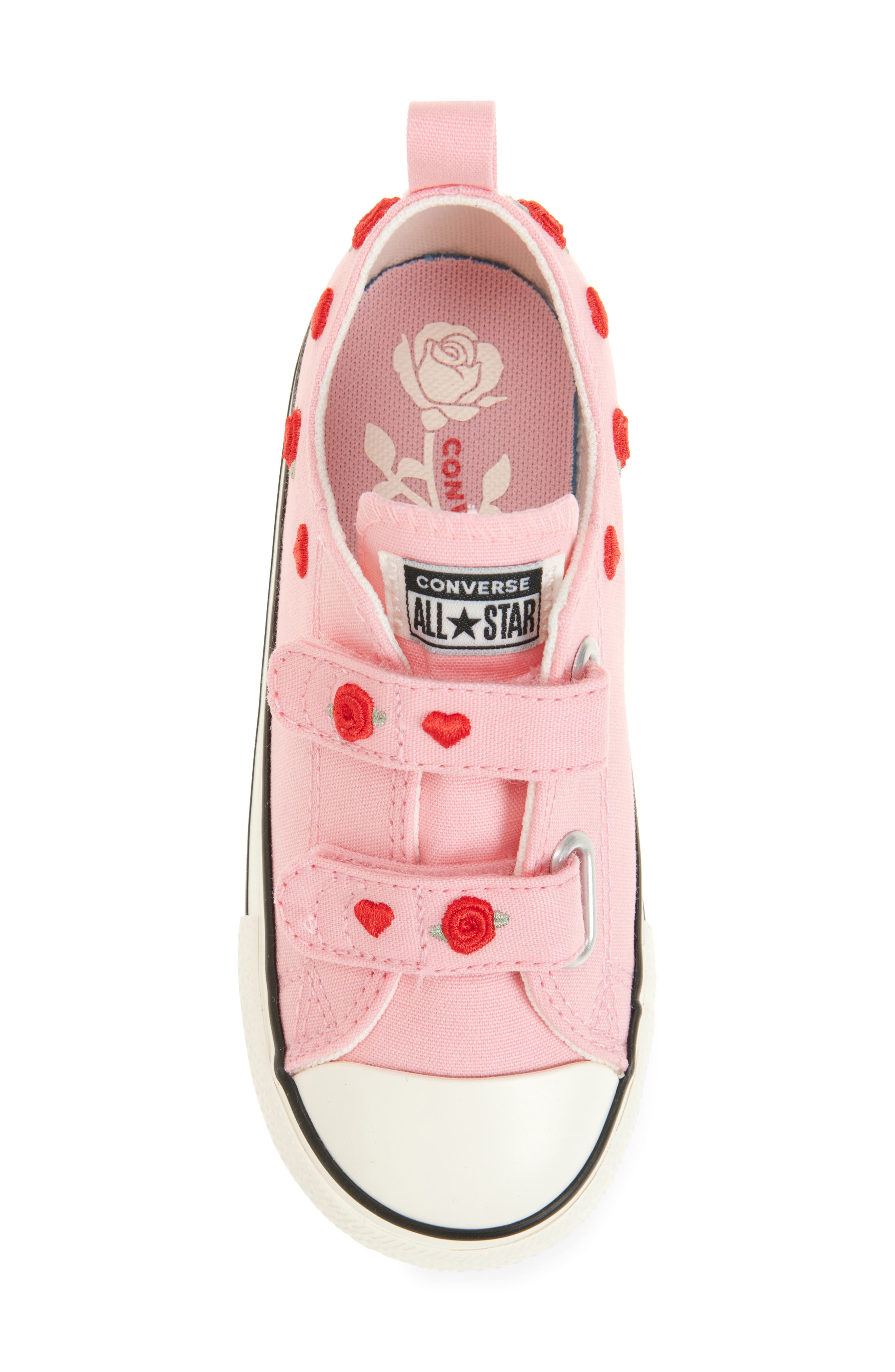 Converse Kids
 Chuck Taylor<sup
®</sup
 All Star<sup
®</sup
 Valentine
s Day 2V Sneaker, Alternate, color, Jellyfish Jitter/ Red/ Egret