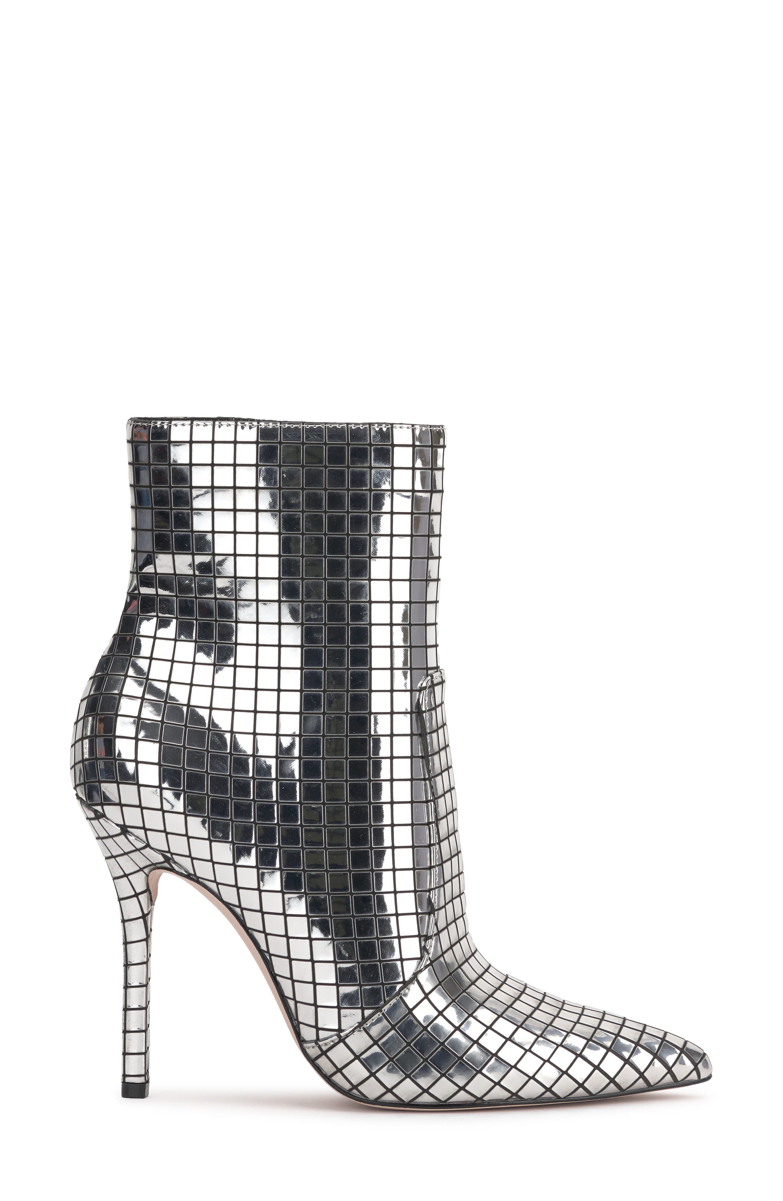 Lirya Pointed Toe Bootie, Alternate, color, BLACK/ SILVER